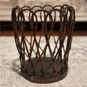 Rustic Brown Wicker bamboo Basket or planter